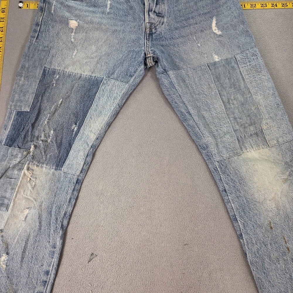 Levis 501 CT Jeans Womens Light Wash Tapered Patched Distressed Fits 27x27 - Picture 9 of 16